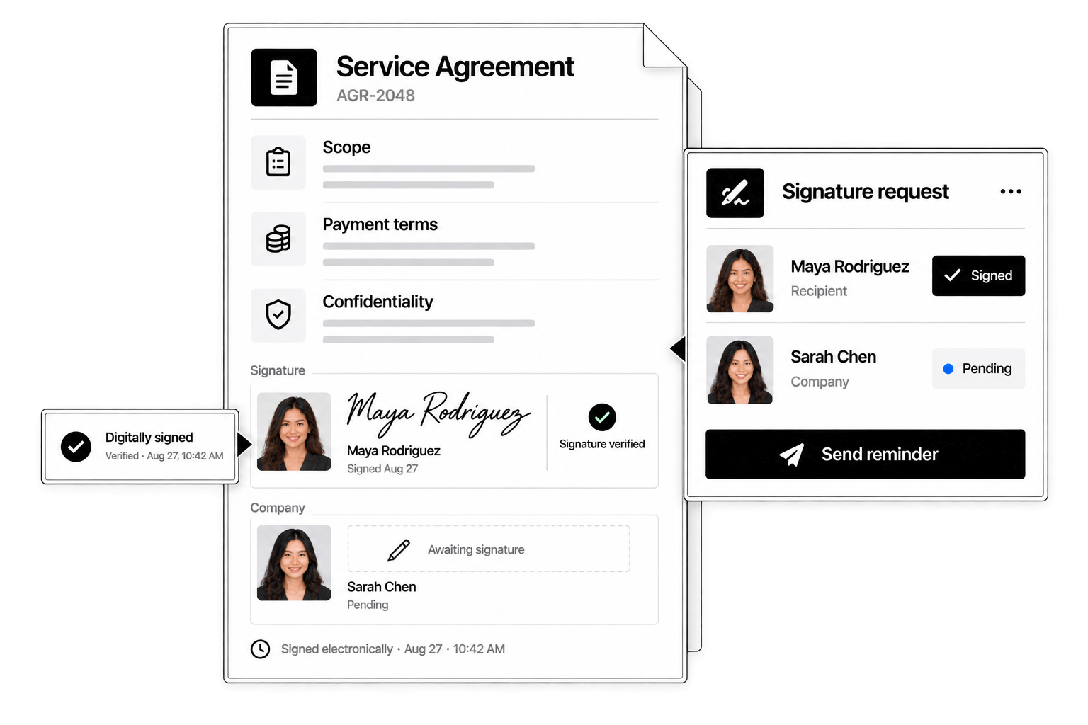 Workhint track agreements interface
